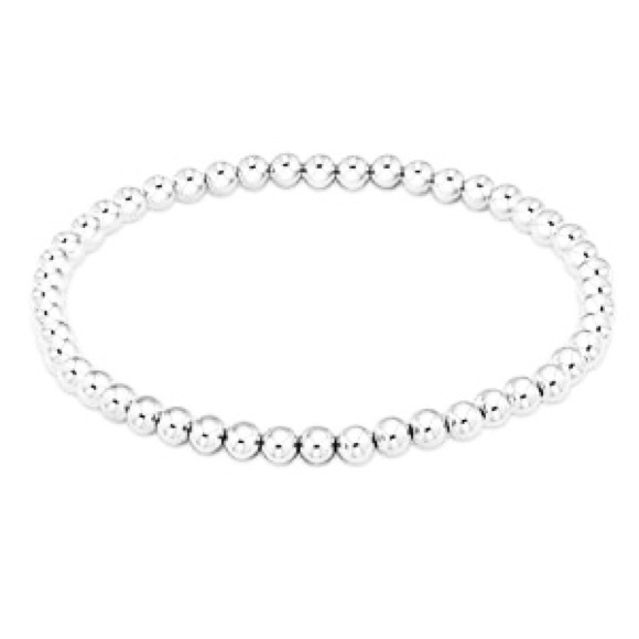 Classic 5mm Sterling Silver Beaded Bracelet Hand Crafted - Picture 1 of 4